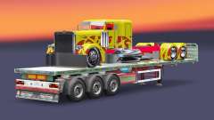 La semi-remorque plate-forme de fret camion Peterbilt pour Euro Truck Simulator 2