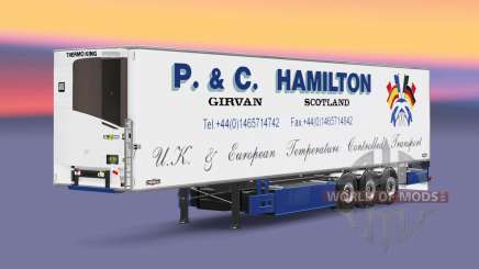 Semi-remorque frigo Chereau P. & C. Hamilton pour Euro Truck Simulator 2