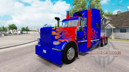 La peau Optimus Prime v2.1 pour le camion Peterbilt 389 pour American Truck Simulator