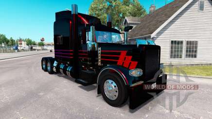 La peau Noire SR sur le camion Peterbilt 389 pour American Truck Simulator