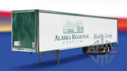 La peau de l'Alaska à l'Hôpital Régional sur la remorque pour American Truck Simulator