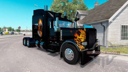 La peau Ghost Rider v2.0 tracteur Peterbilt 389 pour American Truck Simulator