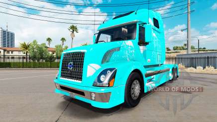 Blue fire skin für Volvo VNL 670 LKW für American Truck Simulator