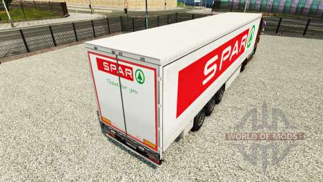 La peau Spar sur un rideau semi-remorque pour Euro Truck Simulator 2