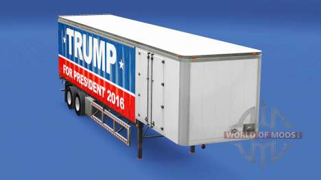 La peau Trump en 2016, sur un rideau semi-remorq pour American Truck Simulator
