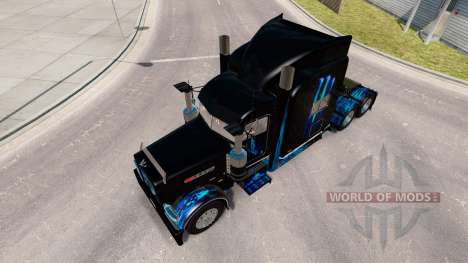 La peau Monster Energy Bleu pour le camion Peter pour American Truck Simulator