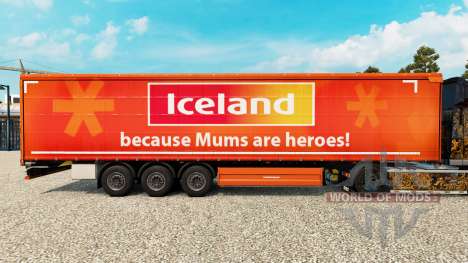 La peau de l'Islande, un rideau semi-remorque pour Euro Truck Simulator 2