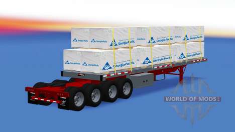La semi-remorque plate-forme avec la cargaison pour American Truck Simulator