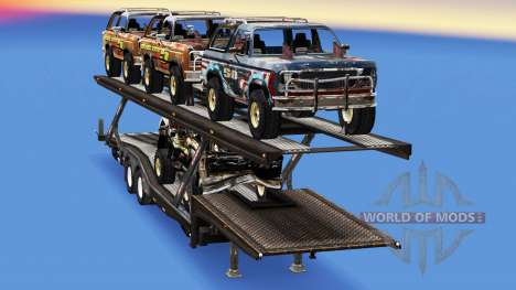 Autotransporter mit Autos aus FlatOut 2 für American Truck Simulator
