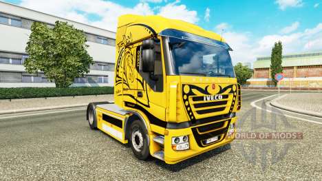 Peau Jaune Diable sur le camion Iveco pour Euro Truck Simulator 2