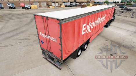 La peau d'ExxonMobil sur un rideau semi-remorque pour American Truck Simulator