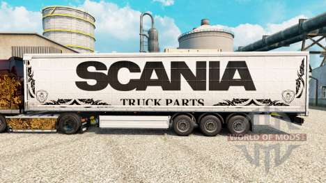 Blanc de peau de Camion Scania Pièces de semi-re pour Euro Truck Simulator 2