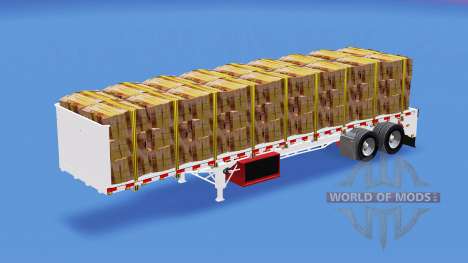 Die Auflieger-Plattform mit verschiedenen Lasten für American Truck Simulator
