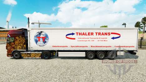 La peau Thaler Trans sur un rideau semi-remorque pour Euro Truck Simulator 2