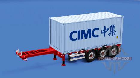 La semi-remorque conteneur de camion avec des ch pour American Truck Simulator