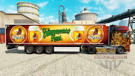 La peau Velkopopovicky Kozel pour les remorques pour Euro Truck Simulator 2