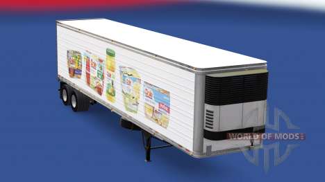 La peau sur Dole frigorifique semi-remorque pour American Truck Simulator