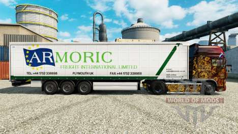 La peau Armorique Fret International sur la remo pour Euro Truck Simulator 2