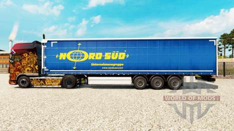 Haut NordSued auf einen Vorhang semi-trailer für Euro Truck Simulator 2