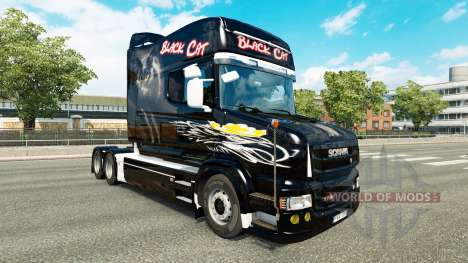 Black Cat-skin für den Scania T truck für Euro Truck Simulator 2