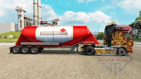 La peau Supermix ciment semi-remorque pour Euro Truck Simulator 2