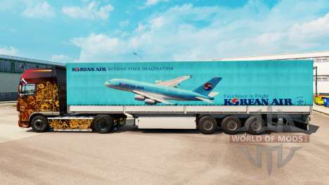 La peau de Korean Air pour les remorques pour Euro Truck Simulator 2