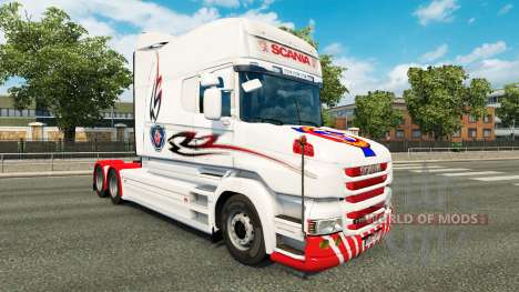 La peau blanche pour camion Scania T pour Euro Truck Simulator 2