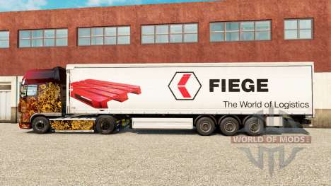 La peau Fiege sur un rideau semi-remorque pour Euro Truck Simulator 2