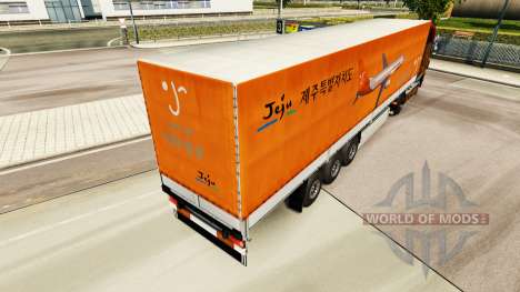 La peau Jeju Air des remorques pour Euro Truck Simulator 2