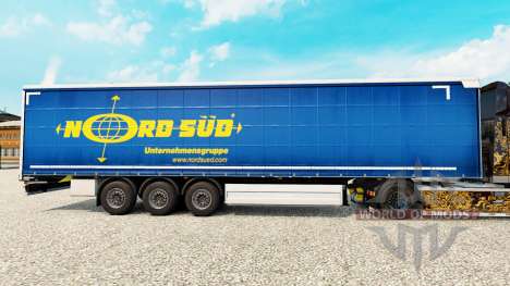 Haut NordSued auf einen Vorhang semi-trailer für Euro Truck Simulator 2