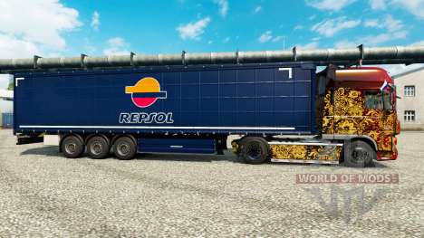 Repsol v2 de la peau pour les remorques pour Euro Truck Simulator 2