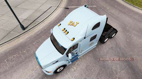 La peau de K&J sur le tracteur Peterbilt 387 pour American Truck Simulator