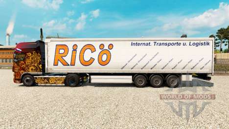 La peau de Rico sur rideau semi-remorque pour Euro Truck Simulator 2