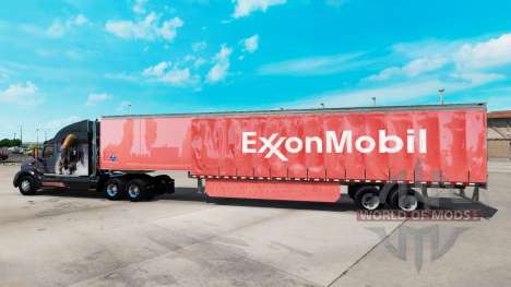 Haut ExxonMobil auf einen Vorhang semi-trailer für American Truck Simulator
