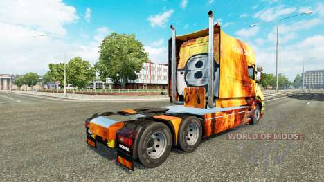 Les flammes de la peau pour camion Scania T pour Euro Truck Simulator 2