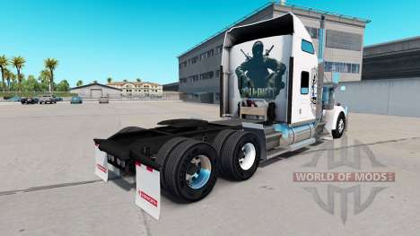 La peau Black Ops v1 sur le camion Kenworth W900 pour American Truck Simulator