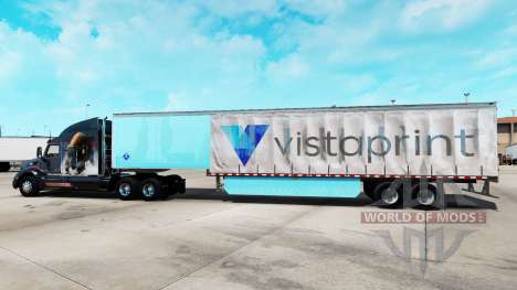 La peau Vistaprint sur un rideau semi-remorque pour American Truck Simulator