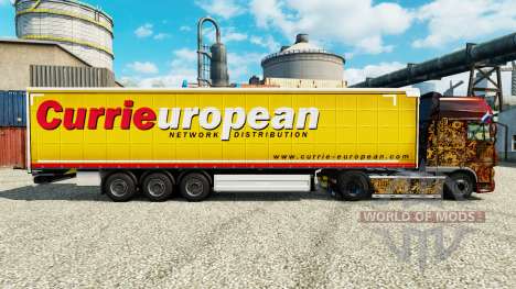 Haut Currys auf europäischer Trailer für Euro Truck Simulator 2
