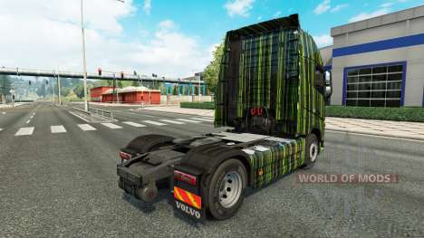 Grüne Streifen Haut für Volvo-LKW für Euro Truck Simulator 2