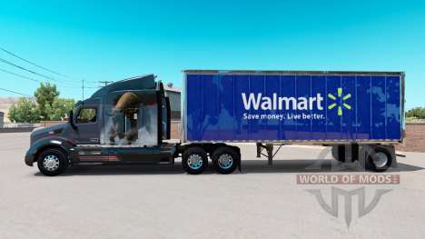 La peau Walmart sur la petite remorque pour American Truck Simulator