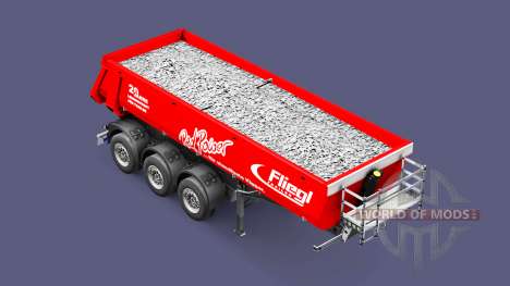Semi-remorque benne Fliegl Schmitz Red Power pour Euro Truck Simulator 2
