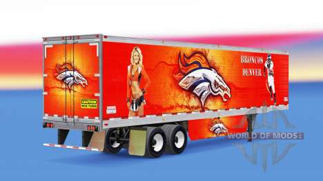 La peau de Denver Bronco sur frigorifique semi-r pour American Truck Simulator