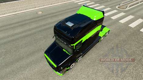 Haut-Schwarz-grün-für truck Scania T für Euro Truck Simulator 2