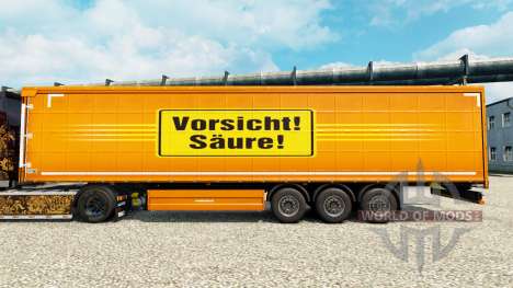 Skin Vorsicht Saure for trailers für Euro Truck Simulator 2