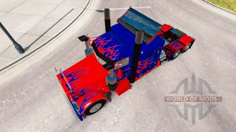 Optimus Prime-skin für den truck-Peterbilt 389 für American Truck Simulator