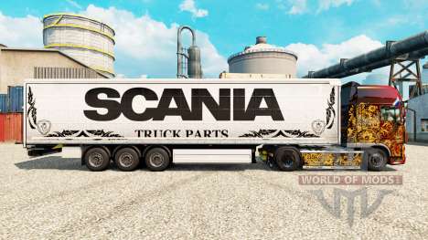 Die Haut weiß Scania LKW-Teile für semi-Trailer für Euro Truck Simulator 2