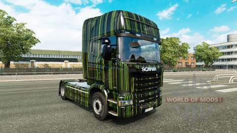 Grüne Streifen skin für Scania-LKW für Euro Truck Simulator 2