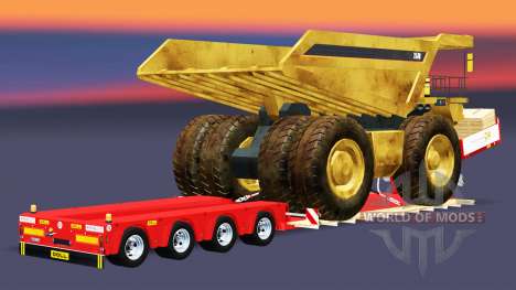 Bas de balayage avec le camion-benne Caterpillar pour Euro Truck Simulator 2