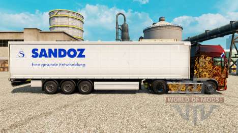 La peau Sandoz pour les remorques pour Euro Truck Simulator 2
