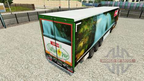 Haut Spar Natur Pur auf einem Vorhang semi-trail für Euro Truck Simulator 2
